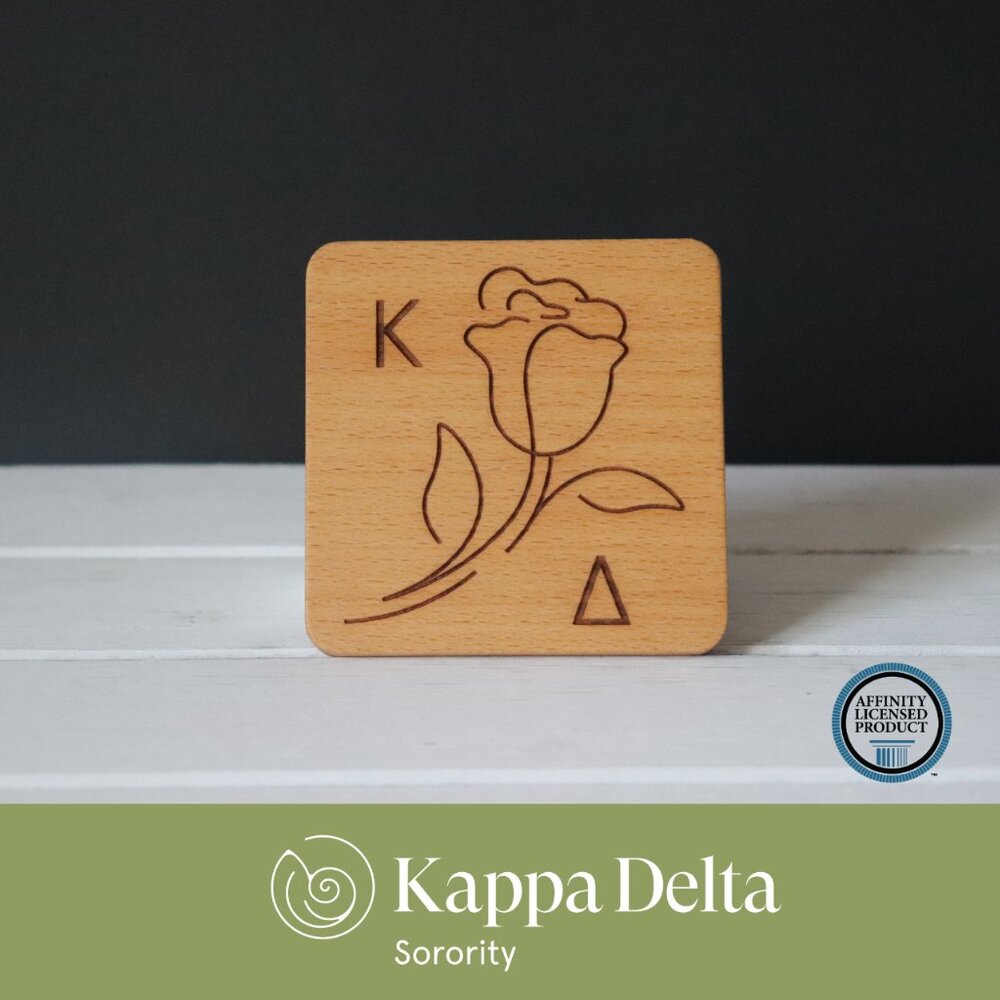 Kappa Delta Greek Rose (Set of 4 Coasters)